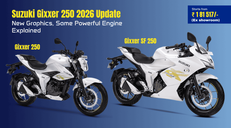 नई Sport Bike Suzuki Gixxer SF 250 अब New Colors और अपडेटेड फीचर्स के साथ Launched – Price अब भी ₹2 Lakh से कम।