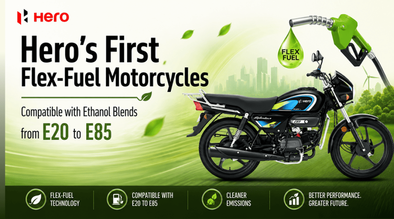 Hero Splendor+ Flex Fuel और HF Deluxe Flex Fuel लॉन्च, E85 फ्यूल सपोर्ट के साथ कीमत ₹72,792 से शुरू 1 Hero Splendor+ Flex Fuel और HF Deluxe Flex Fuel लॉन्च, E85 फ्यूल सपोर्ट के साथ कीमत ₹72,792 से शुरू